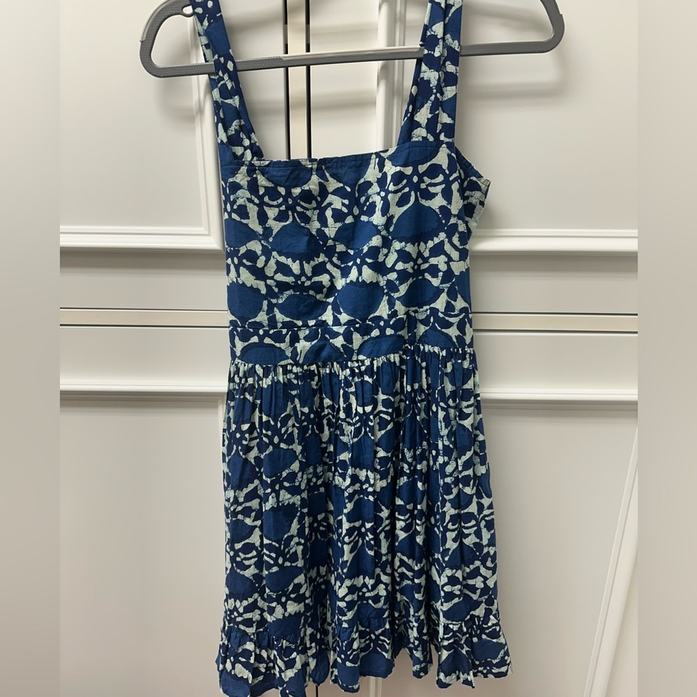 Blue and White Patterned Dress